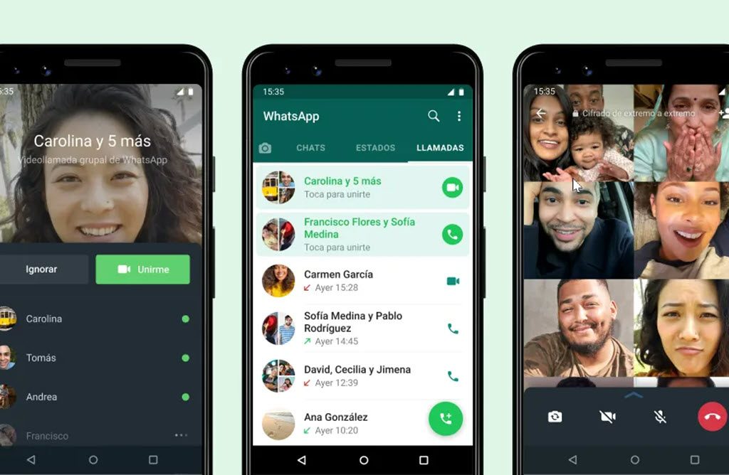 WHATSAPP, NOVEDADES LLAMADAS GRUPALES