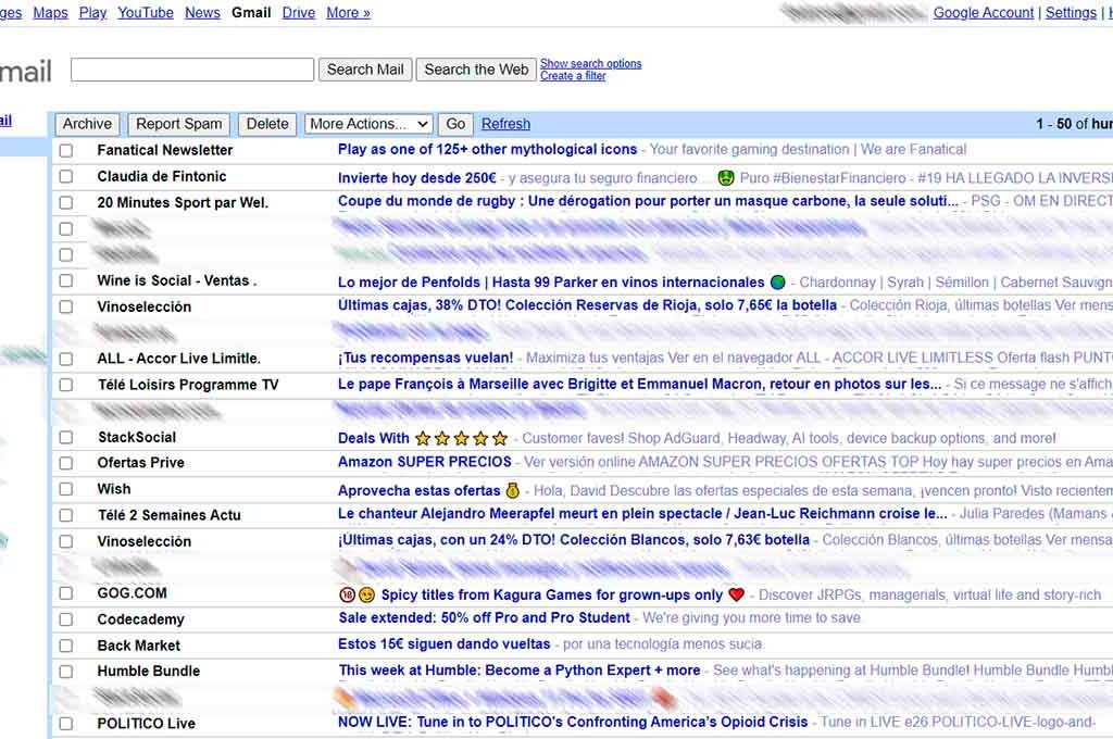 ADIOS VISIÓN HMTL DE GMAIL